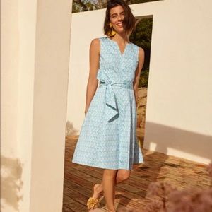 Boden Mischa dress aqua/white